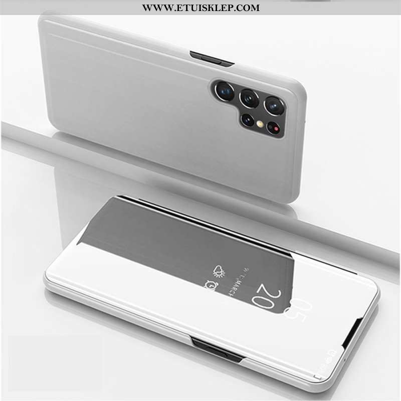 Etui Na Telefon do Samsung Galaxy S22 Ultra 5G Lustro I Sztuczna Skóra